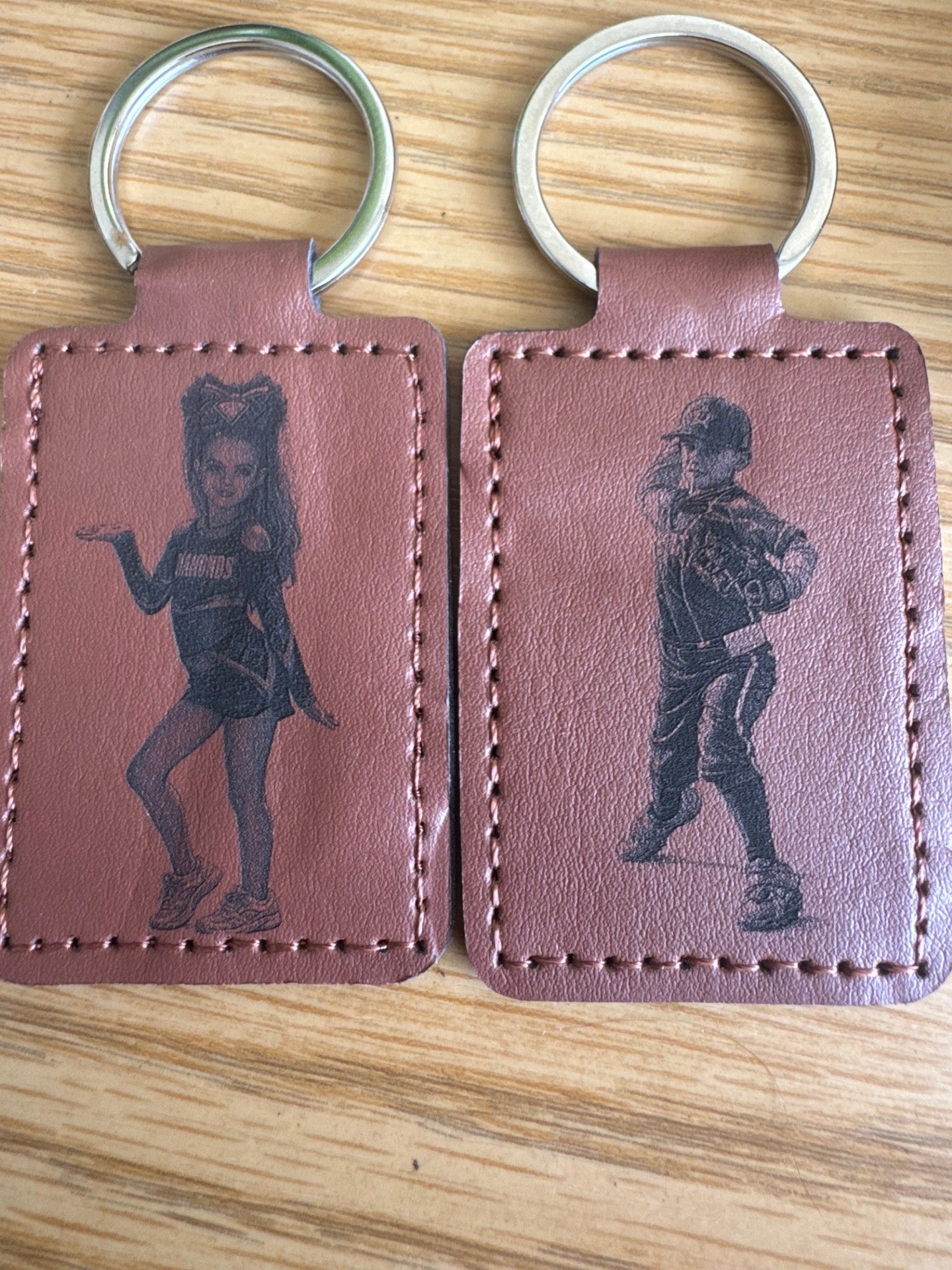 personalized leather keychain