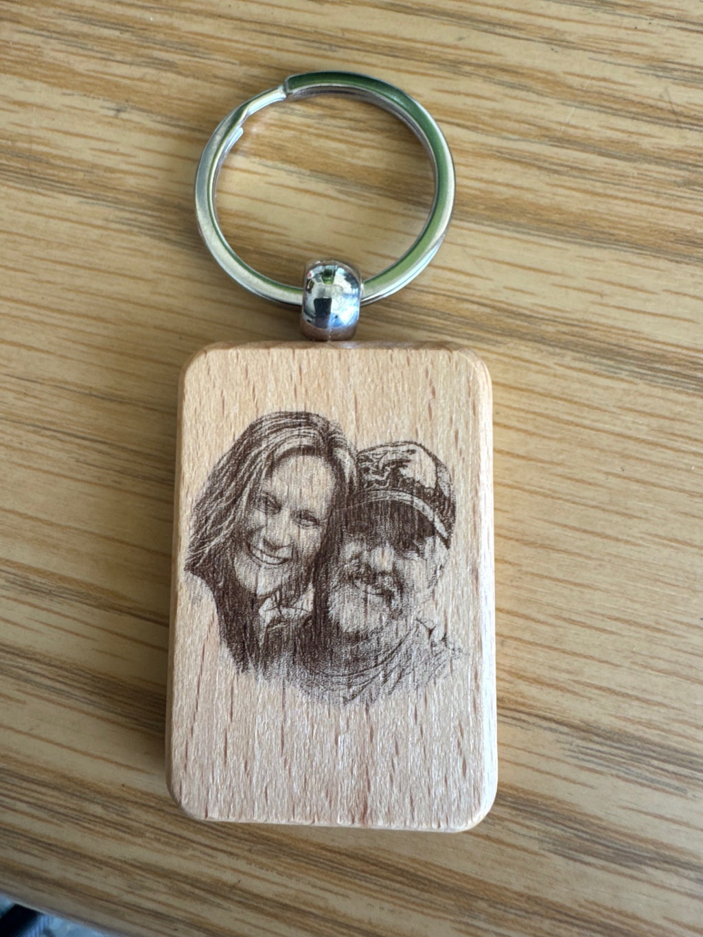 personalized wood keychain