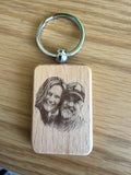 personalized wood keychain